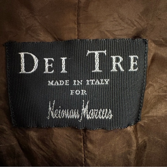 Vintage 90s Dei Tre made in Italy for Neiman Marcus Blazer Jacket Brown Sz 42 - Picture 4 of 5